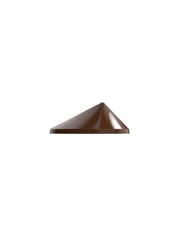 polycarbonate faceted chocolate mold, cone chocolate mold, geometric praline chocolate mold, pointed dome chocolate mould, gemstone chocolate mold, diamond cut chocolate mold, faceted bonbon mold, 3D geometric chocolate mold, round base chocolate mold, modern praline mold, decorative chocolate mold, professional polycarbonate chocolate mold, filled chocolate mold, artisan chocolate mold, confectionery chocolate mold, chocolate casting mold, reusable chocolate mold, rigid chocolate mould