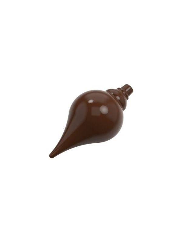 polycarbonate Christmas ornament chocolate mold, icicle chocolate mold, teardrop ornament chocolate mould, Christmas bauble chocolate mold, elongated ornament chocolate mold, holiday chocolate mould, festive chocolate mold, 3D Christmas decoration chocolate mold, seasonal chocolate mold, Christmas praline mold, decorative chocolate mold, professional polycarbonate chocolate mold, artisan chocolate mold, confectionery chocolate mold, chocolate casting mold, reusable chocolate mold, rigid chocolate mould