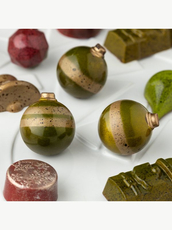 polycarbonate Christmas ornament chocolate mold, Christmas bauble chocolate mold, holiday ornament chocolate mould, 3D Christmas ball chocolate mold, round ornament chocolate mold, festive chocolate mold, Christmas sphere chocolate mould, Xmas chocolate mold, Christmas decoration chocolate mold, holiday chocolate mold, seasonal chocolate mold, professional polycarbonate chocolate mold, artisan chocolate mold, confectionery chocolate mold, chocolate casting mold, reusable chocolate mold, rigid chocolate moul