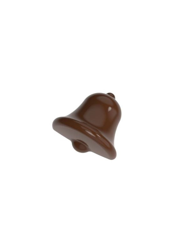 polycarbonate bell chocolate mold, bell shaped chocolate mould, 3D bell chocolate mold, Christmas bell chocolate mold, holiday bell chocolate mould, festive chocolate mold, bell praline mold, bell bonbon mold, decorative chocolate mold, seasonal chocolate mold, Christmas chocolate mold, professional polycarbonate chocolate mold, artisan chocolate mold, confectionery chocolate mold, chocolate casting mold, reusable chocolate mold, rigid chocolate mould