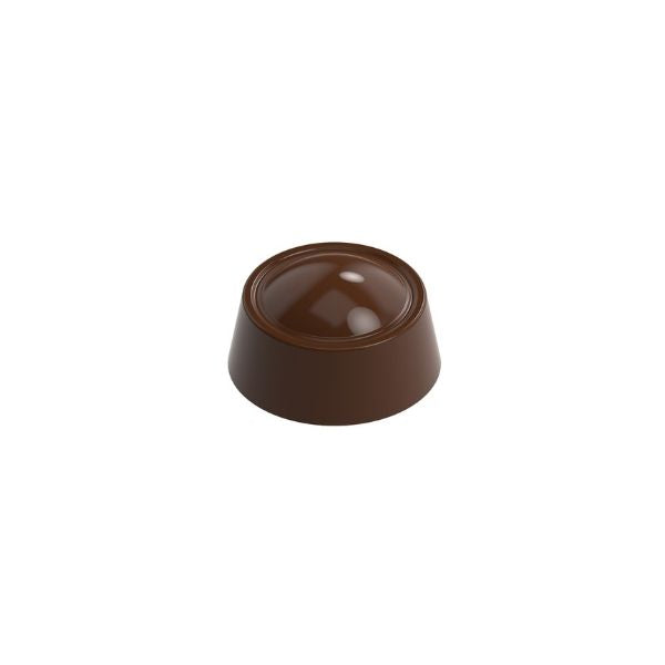 polycarbonate dome praline chocolate mold, round dome chocolate mold, domed bonbon mould, circular praline chocolate mold, tapered chocolate mold, 3D dome chocolate mold, glossy chocolate mold, smooth chocolate mold, filled chocolate mold, professional polycarbonate chocolate mold, bonbon chocolate mold, praline mould, chocolate casting mold, confectionery chocolate mold, artisan chocolate mold, reusable chocolate mold, rigid chocolate mould, premium praline mold