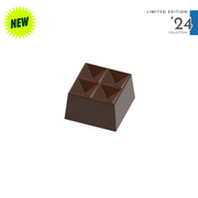 polycarbonate geometric chocolate mold, pyramid praline chocolate mold, faceted chocolate mould, multi pyramid chocolate mold, 10.3g chocolate mold, special praline chocolate mold, square praline mold, geometric bonbon mold, angular chocolate mould, 3D chocolate mold, diamond style chocolate mold, modern praline mold, professional polycarbonate chocolate mold, filled chocolate mold, artisan chocolate mold, confectionery chocolate mold, chocolate casting mold, reusable chocolate mold