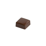 polycarbonate square praline chocolate mold, square bonbon chocolate mold, domed square chocolate mold, rounded square chocolate mould, curved top chocolate mold, geometric praline mold, filled chocolate mold, professional polycarbonate chocolate mold, premium bonbon mold, chocolate casting mold, confectionery chocolate mold, artisan chocolate mold, reusable chocolate mold, rigid chocolate mould, modern praline chocolate mold