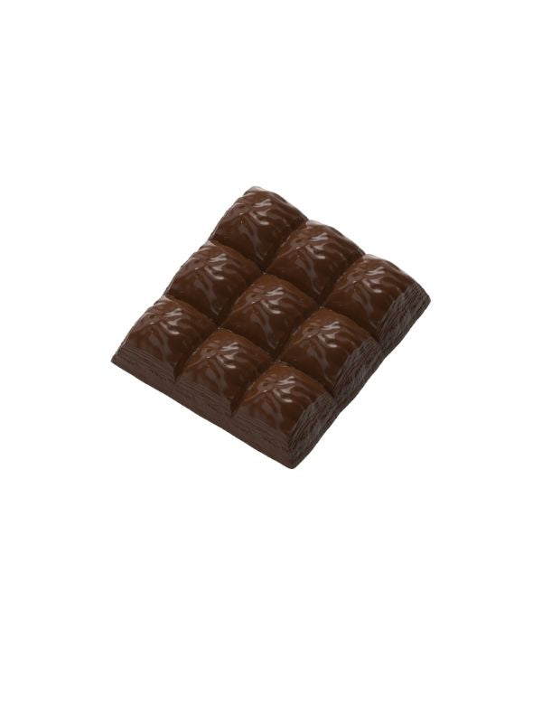 polycarbonate textured chocolate mold, 9 segment chocolate bar mold, cushion chocolate mold, pillow shape chocolate mould, domed chocolate segment mold, textured chocolate bar mold, segmented chocolate tablet mold, raised chocolate square mold, geometric chocolate mold, break apart chocolate bar mold, artisan chocolate mold, professional polycarbonate chocolate mold, confectionery chocolate mold, chocolate casting mold, reusable chocolate mold, rigid chocolate mould, decorative chocolate bar mold