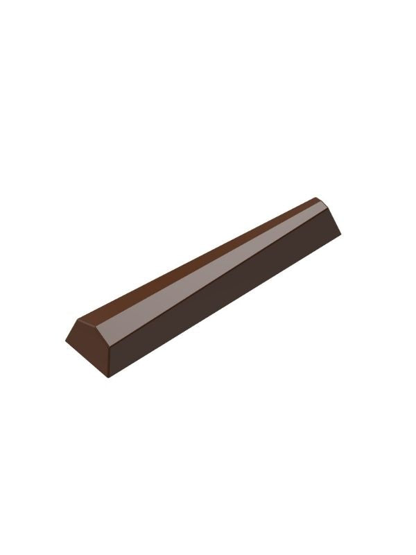 polycarbonate trapezoid chocolate mold, trapezoid prism chocolate mold, chocolate baton mould, long chocolate stick mold, slim chocolate bar mold, geometric chocolate mold, prism chocolate mould, narrow chocolate bar mold, elongated praline mold, minimalist chocolate mold, professional polycarbonate chocolate mold, chocolate casting mold, artisan chocolate mold, confectionery chocolate mold, reusable chocolate mold, rigid chocolate mould