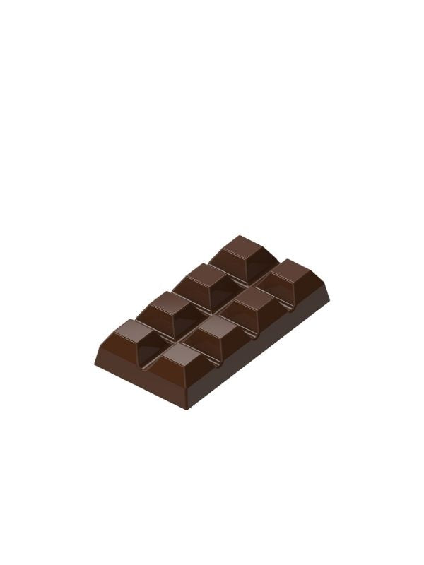 polycarbonate tablet chocolate mold, 10 segment chocolate bar mold, segmented chocolate mould, raised square chocolate mold, rectangular chocolate bar mold, geometric chocolate mold, break apart chocolate bar mold, classic chocolate tablet mold, square segment chocolate mold, professional polycarbonate chocolate mold, artisan chocolate bar mold, confectionery chocolate mold, chocolate casting mold, reusable chocolate mold, rigid chocolate mould, modern chocolate bar mold