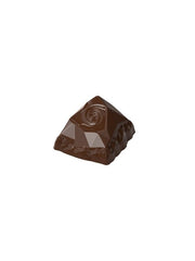 polycarbonate pyramid chocolate mold, pyramid praline chocolate mold, geometric chocolate mould, faceted chocolate mold, spiral chocolate mold, swirl pattern chocolate mould, decorative praline mold, 3D pyramid chocolate mold, textured chocolate mold, embossed chocolate mold, modern bonbon mold, professional polycarbonate chocolate mold, filled chocolate mold, artisan chocolate mold, confectionery chocolate mold, chocolate casting mold, premium praline mold, reusable chocolate mold, rigid chocolate mould