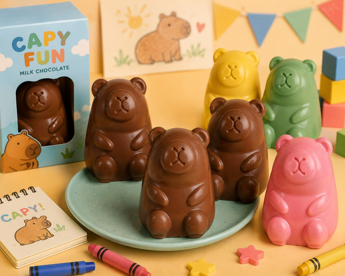 polycarbonate capybara chocolate mold, capybara chocolate mould, 3D capybara chocolate mold, cute capybara chocolate mold, animal chocolate mold, capybara shaped chocolate mold, professional polycarbonate chocolate mold, chocolate figure mold, chocolate casting mold, solid chocolate mold, confectionery chocolate mold, novelty chocolate mold, reusable chocolate mold, rigid chocolate mold, capybara candy mold, artisan chocolate mold