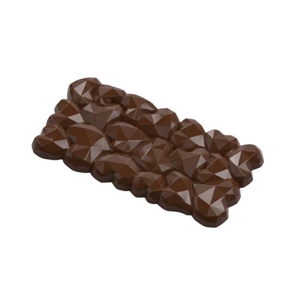 Rock Texture Chocolate Mold, Rocky Chocolate Bar Mold, Stone Pattern Chocolate Mold, Faceted Chocolate Bar Mold, Geometric Rock Chocolate Mold, Crystal Texture Chocolate Mold, Rough Surface Chocolate Mold, Decorative Chocolate Bar Mold, Abstract Chocolate Mold, Sculpted Chocolate Mold, Natural Stone Chocolate Mold, Textured Chocolate Mold, Artisan Chocolate Mold, Designer Chocolate Mold, Chocolate Tablet Mold, Professional Chocolate Mold, Polycarbonate Chocolate Mold, Chocolate Making Mold, Chocolate Slab M