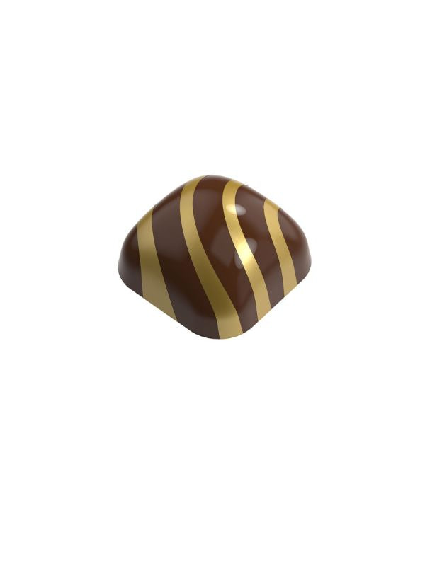 chocolate mold painting tool, cocoa butter painting tool, chocolate decorating tool, chocolate coloring tool, praline painting tool, bonbon painting tool, chocolate mold decoration tool, cocoa butter decoration stencil, stripe pattern chocolate tool, vertical stripe chocolate decorating tool, parallel line chocolate painting tool, ribbon stripe chocolate design tool, modern chocolate decoration tool, artistic chocolate decorating tool, professional chocolate decorating tool, bonbon coloring tool, praline de